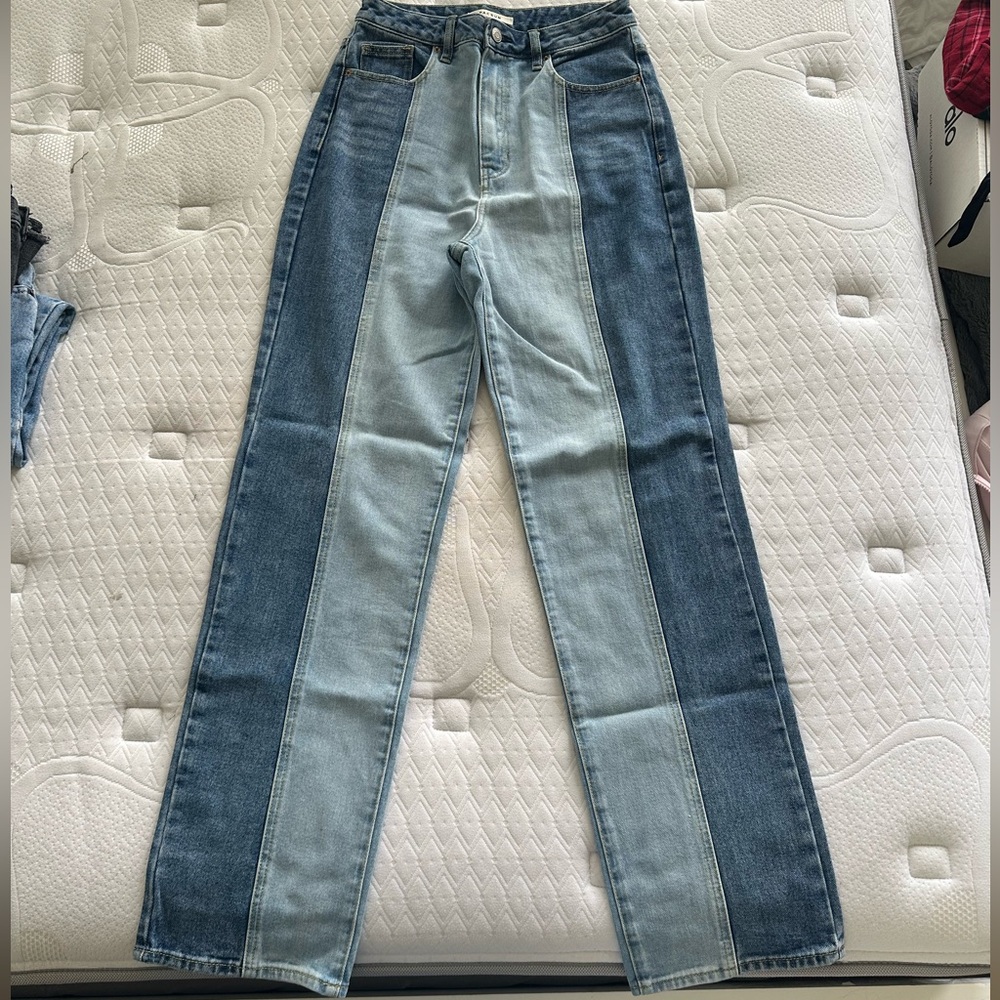 PacSun Women's Two-Tone Blue Straight-Leg Jeans